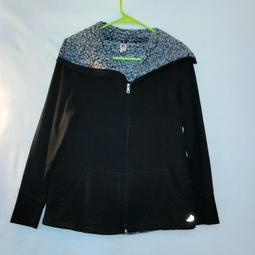 FREE2B Womens Super Soft Sherpa Lined Full Zip Jacket Black Size Medium Free 2 B